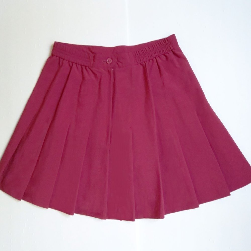Head Vintage Hot Pink Pleated Peplum Front Mini Skirt USA Made Super Cute! SzS - Picture 3 of 8